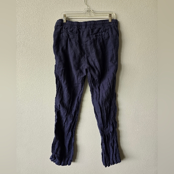 Caslon 100% Linen Pants Medium Navy Blue - Picture 4 of 5